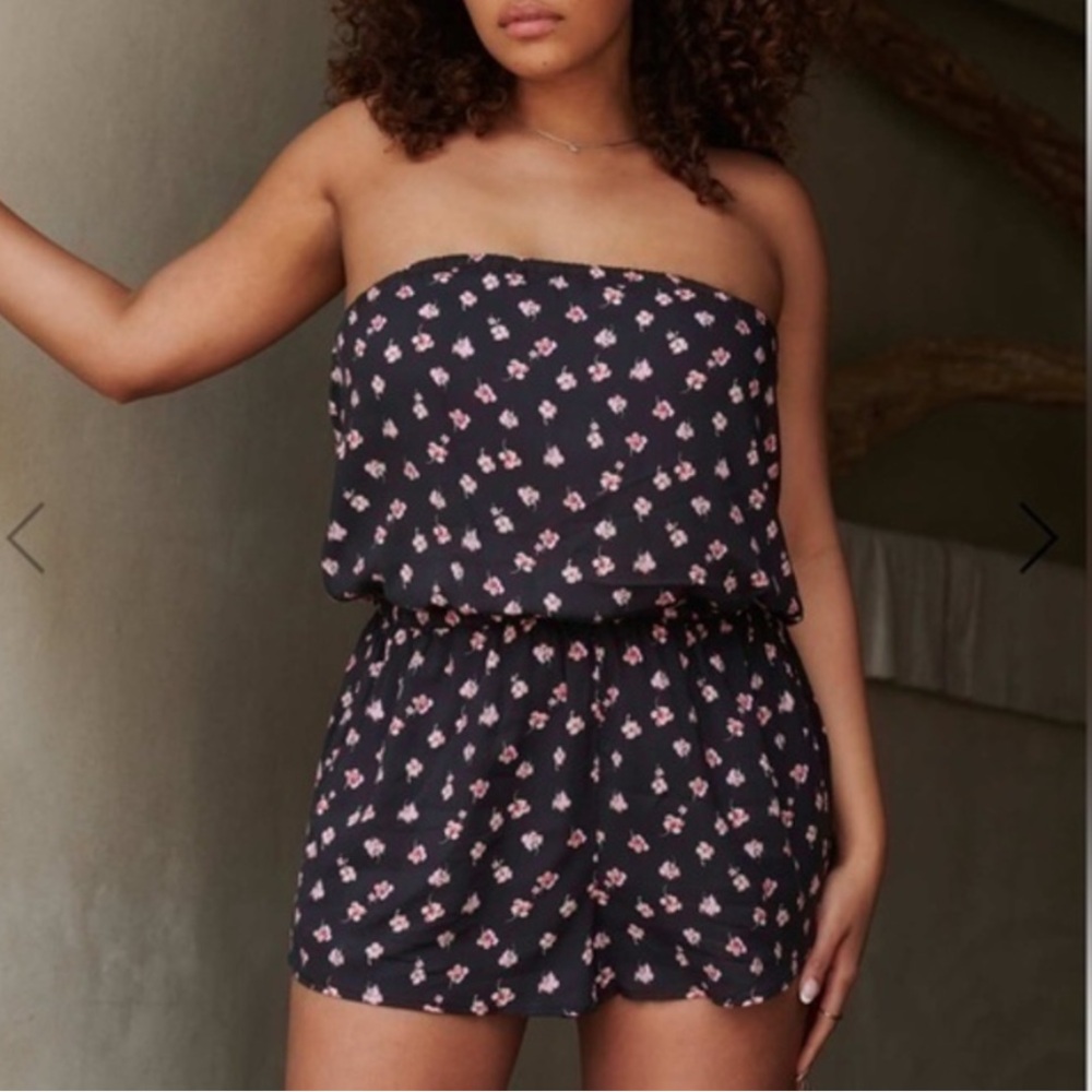 SPIRITUAL GANGSTER Strapless Challis Romper Sz M